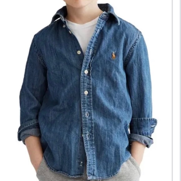 Ralph Lauren Kids Long Sleeve Jean Shirt - Picture 1 of 5